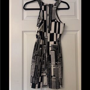 The Vintage Shop 90s City Skyline Print Mini Dress Fran Fine Style S